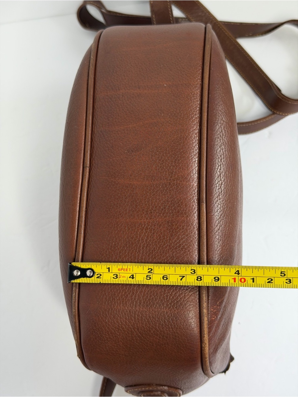 Authentic Gucci Crossbody Bag Brown chestnut Leather Shoulder Bag GG - Fair poor - Picture 15 of 16